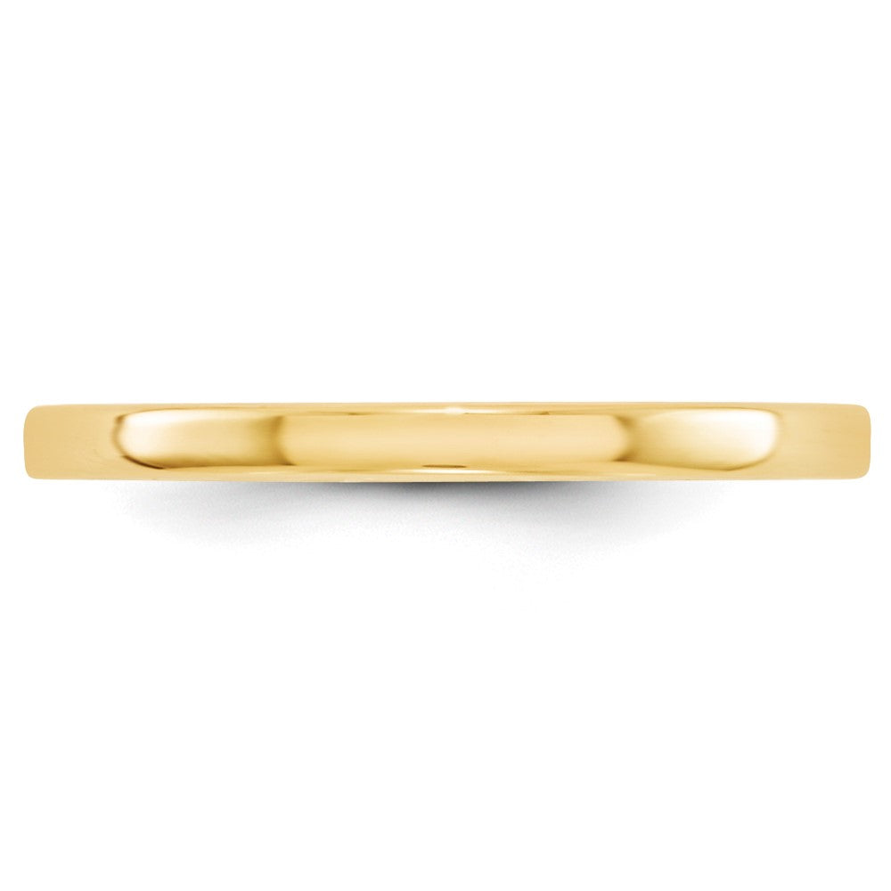 10k Yellow Gold 2mm Lightweight Flat Wedding Band Size 9.5