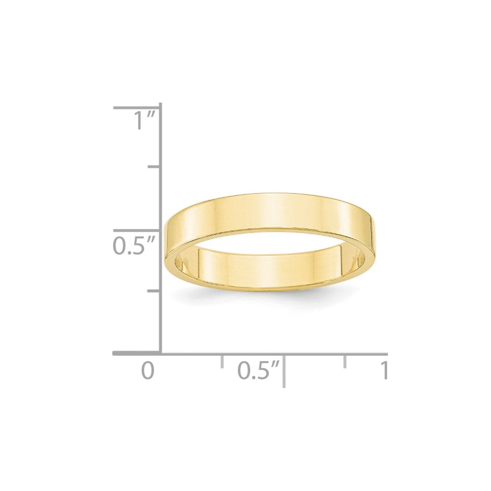 10k Yellow Gold 4mm Lightweight Flat Wedding Band Size 4.5