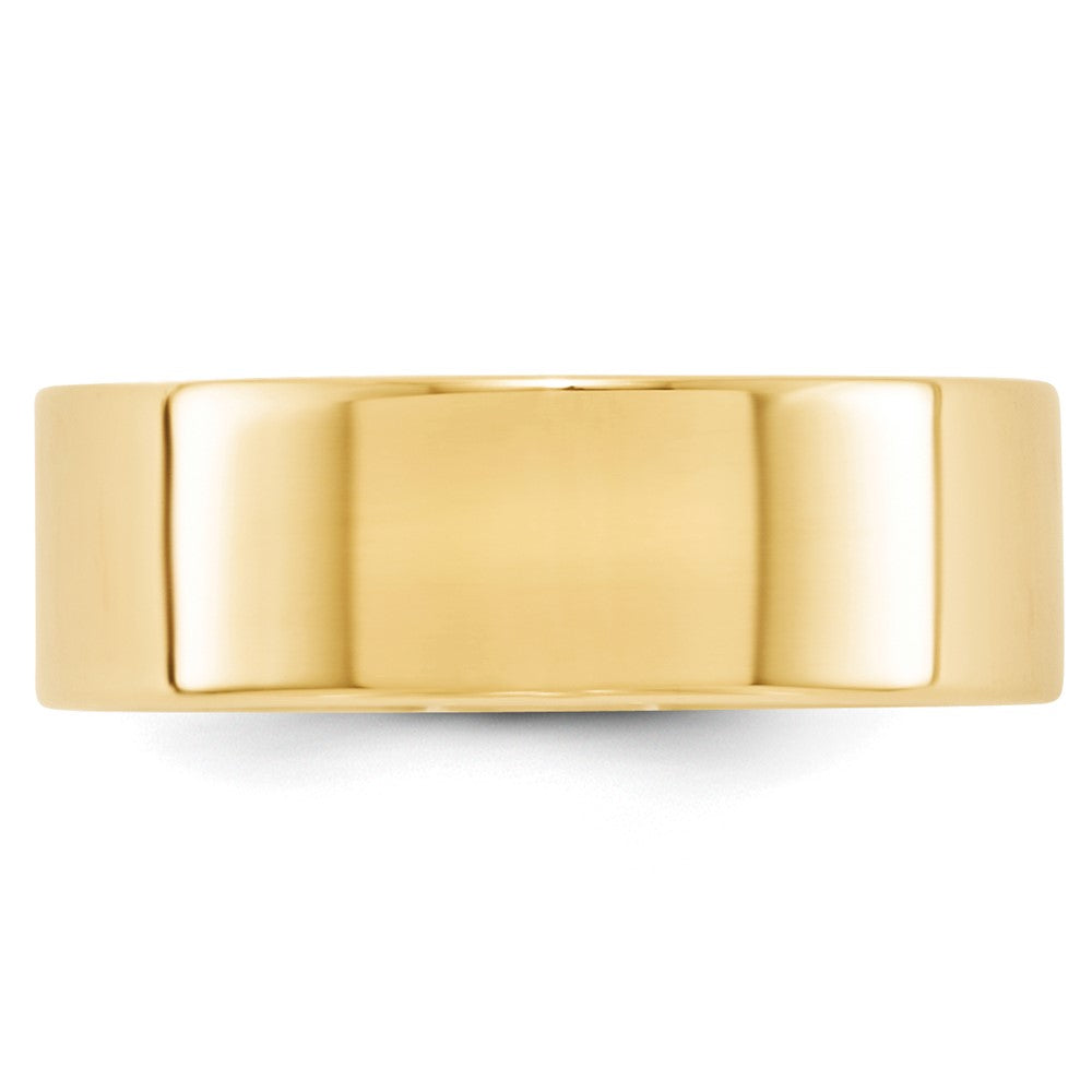 10k Yellow Gold 7mm Lightweight Flat Wedding Band Size 9.5