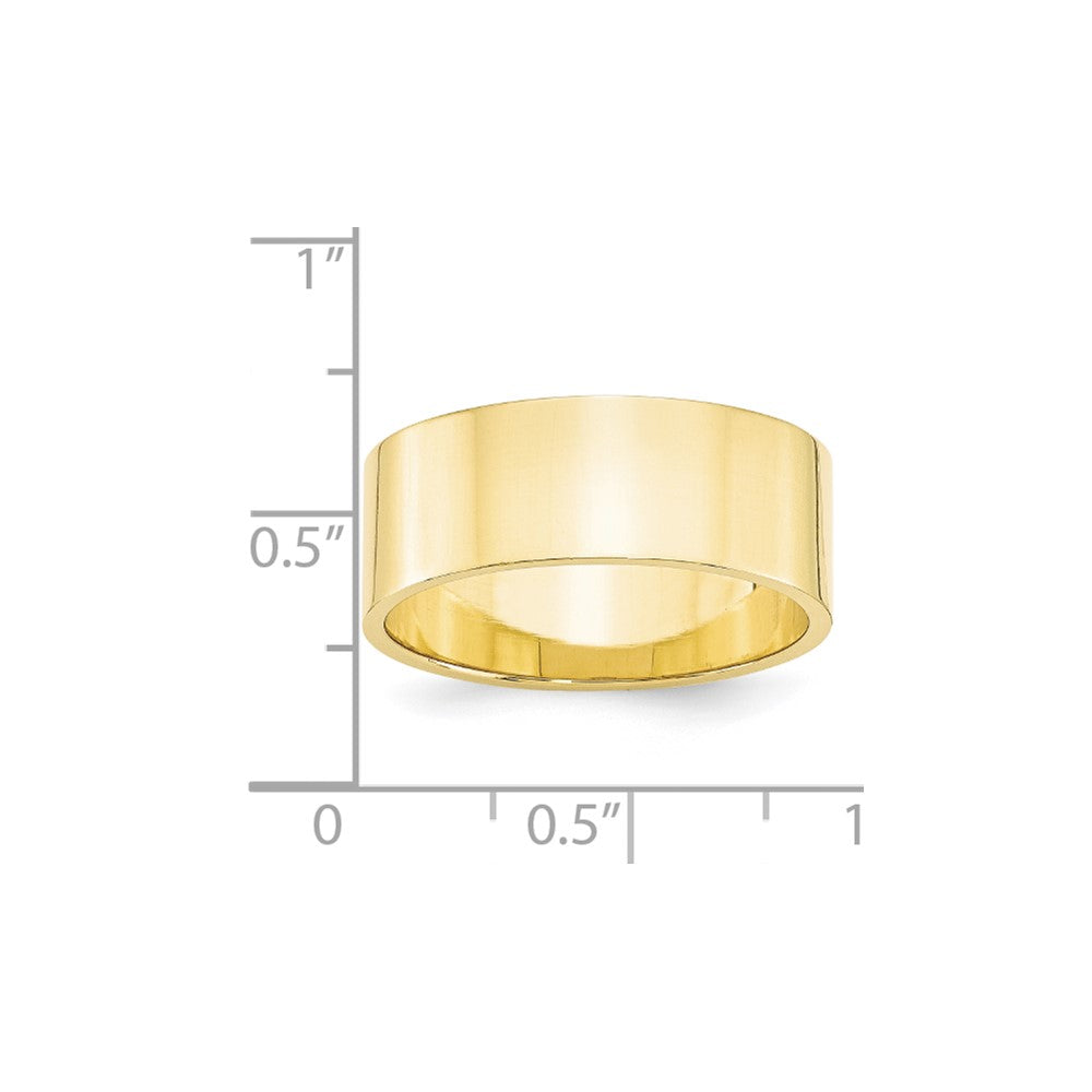 10k Yellow Gold 8mm Lightweight Flat Wedding Band Size 4