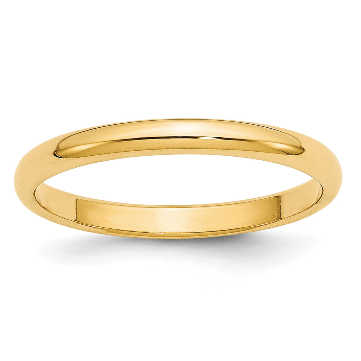 10k Yellow Gold 2.5mm Half Round Wedding Band Size 9