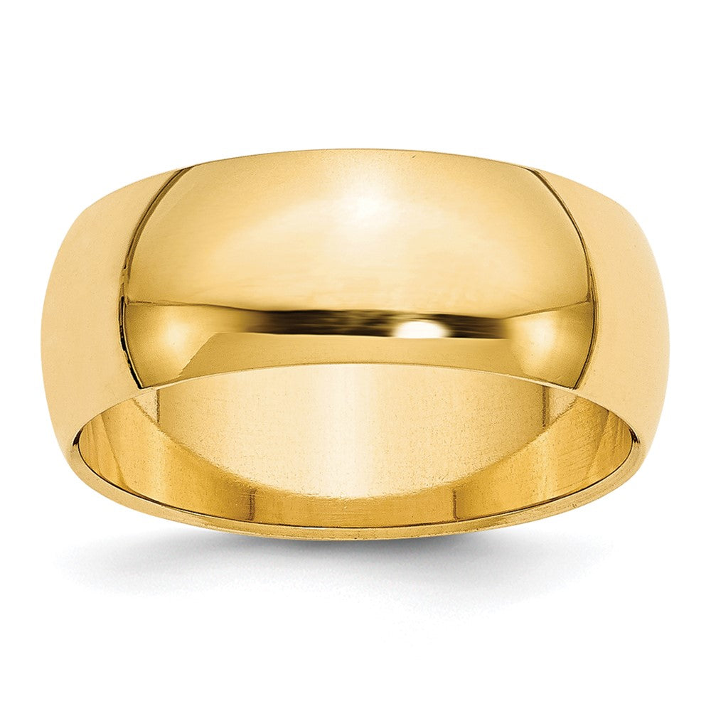 10k Yellow Gold 8mm Half Round Wedding Band Size 4.5