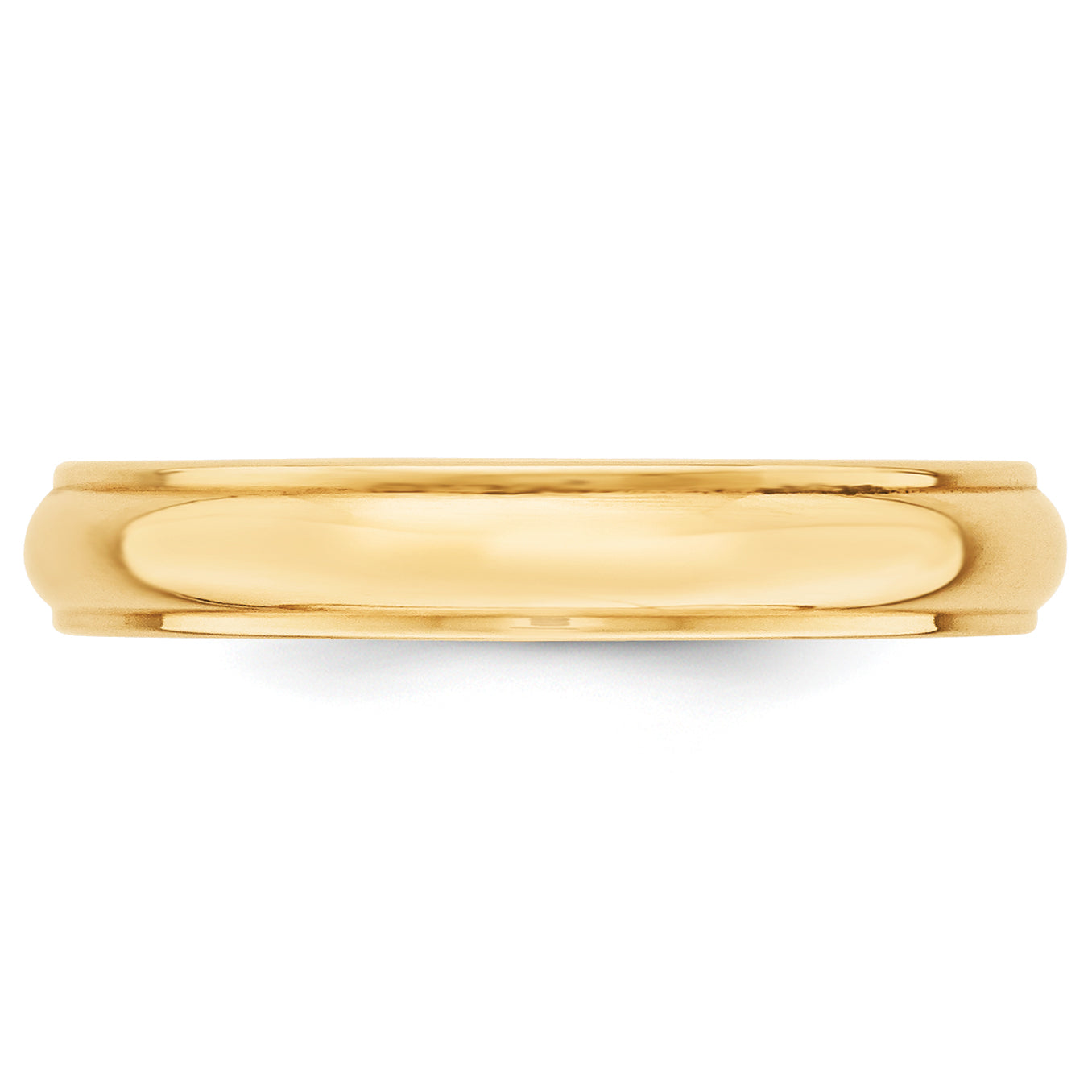 10k Yellow Gold 4mm Half Round with Edge Wedding Band Size 8.5