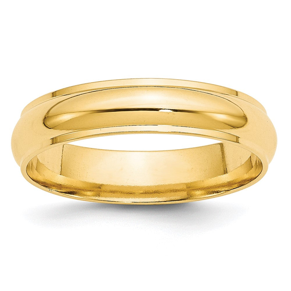 10k Yellow Gold 5mm Half Round with Edge Wedding Band Size 11.5