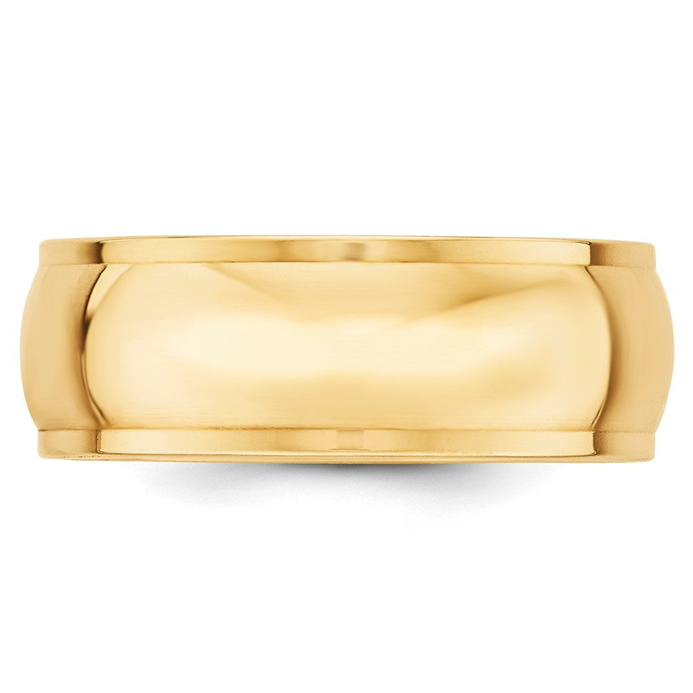 10k Yellow Gold 8mm Half Round with Edge Wedding Band Size 11.5