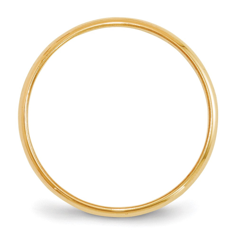 10k Yellow Gold 2mm Lightweight Half Round Wedding Band Size 12.5