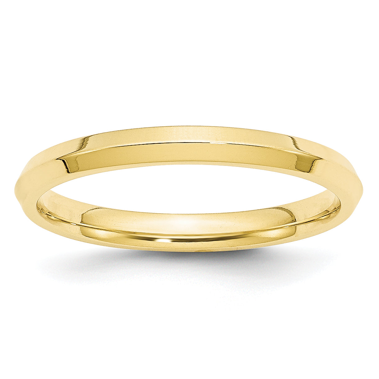 10k Yellow Gold 2.5mm Knife Edge Comfort Fit Wedding Band Size 4.5
