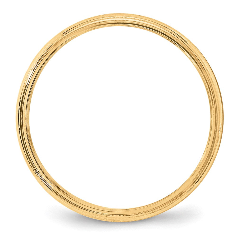 10k Yellow Gold 4mm Milgrain Half Round Wedding Band Size 13