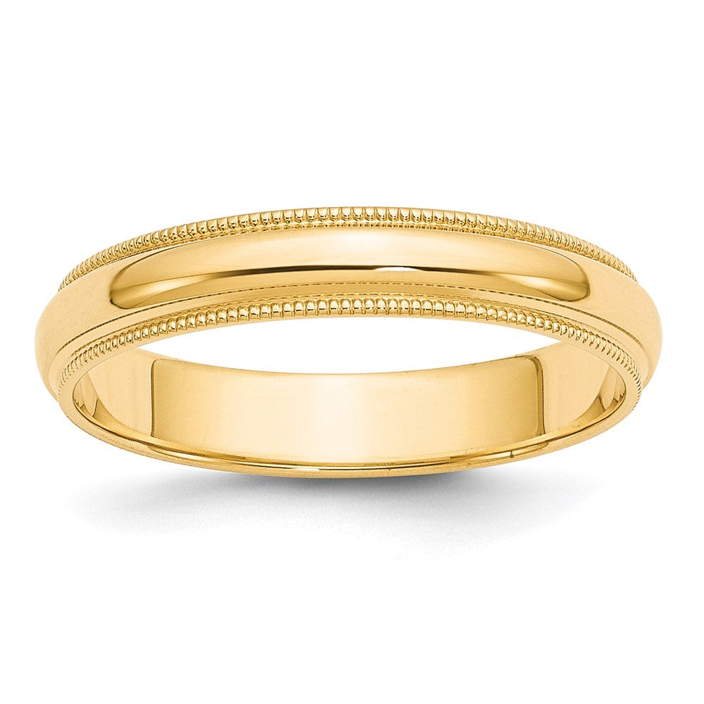 10k Yellow Gold 4mm Milgrain Half Round Wedding Band Size 13