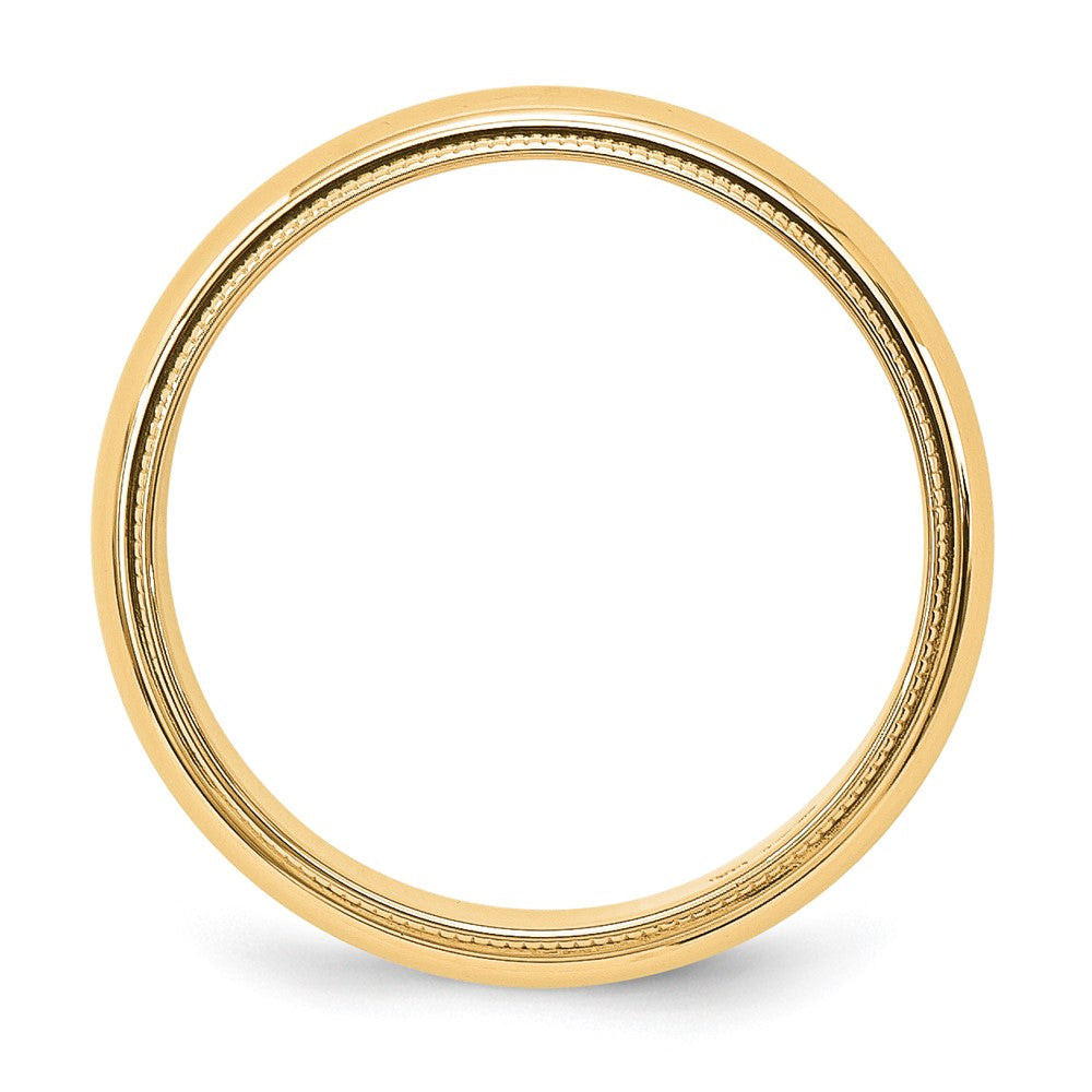 10k Yellow Gold 5mm Milgrain Half Round Wedding Band Size 12