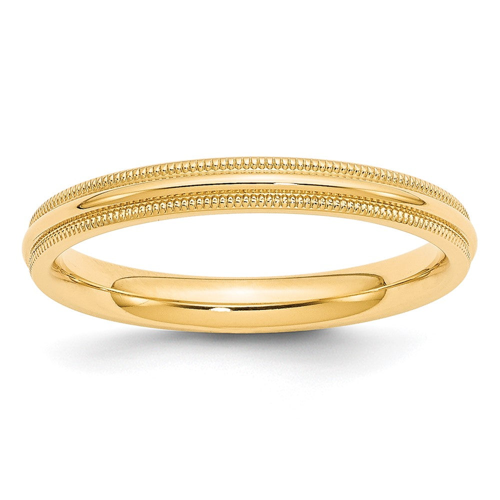 10k Yellow Gold 3mm Milgrain Half Round Comfort Fit Wedding Band Size 11.5