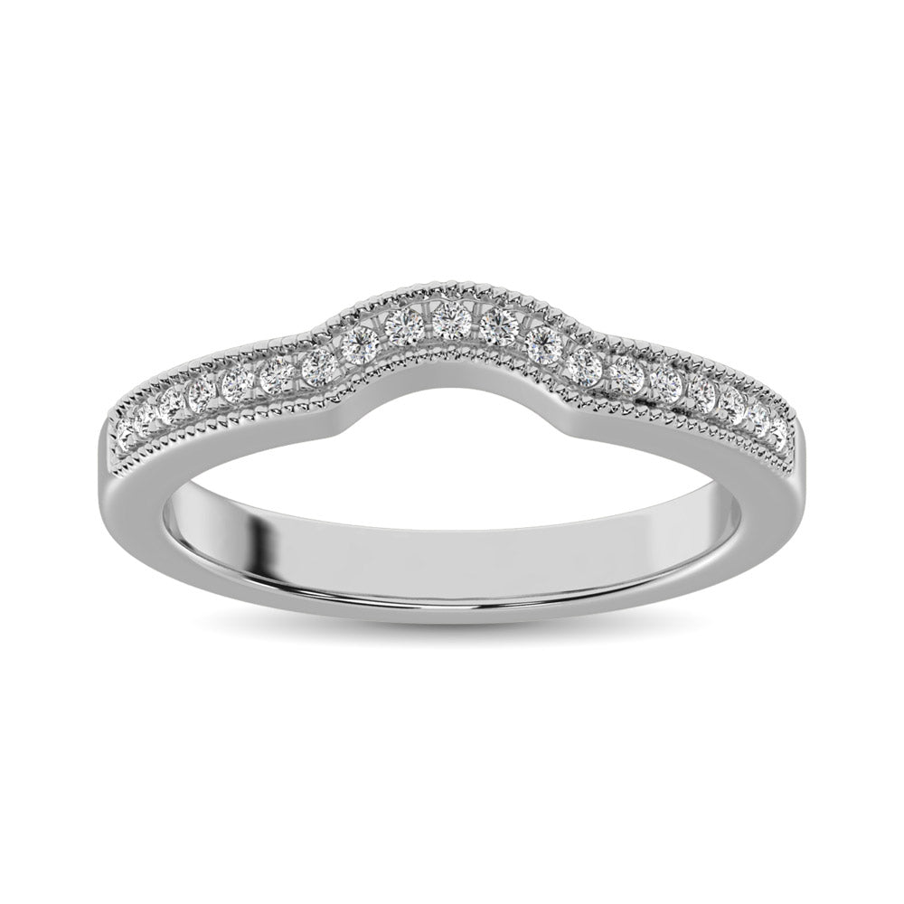 14K White Gold 1/6 Ct.Wt. Diamond Anniversary Band