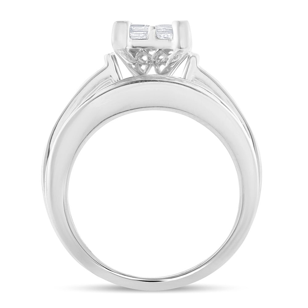 14K White Gold Elegant 2.00Ct Diamond Bridal Ring