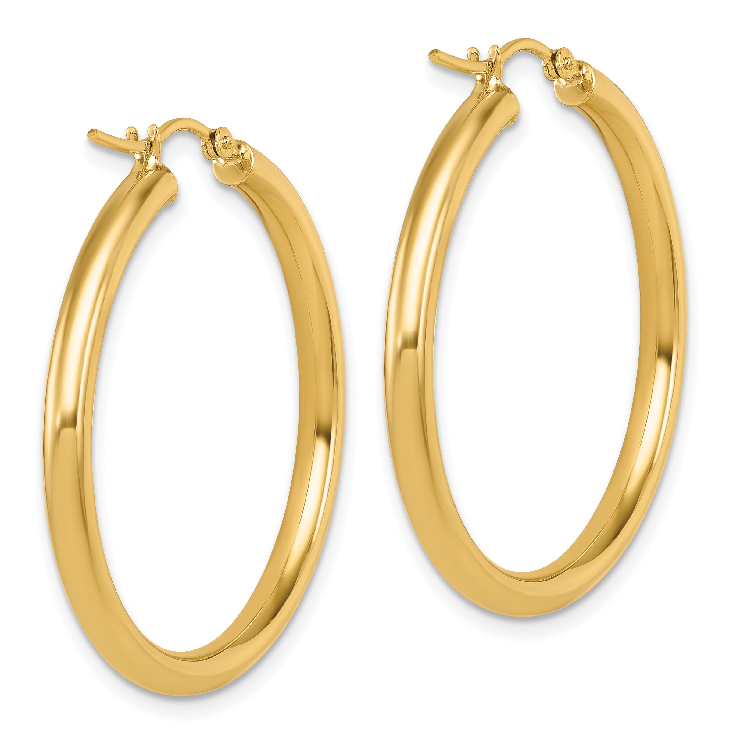 14K Polished Hoop Earrings