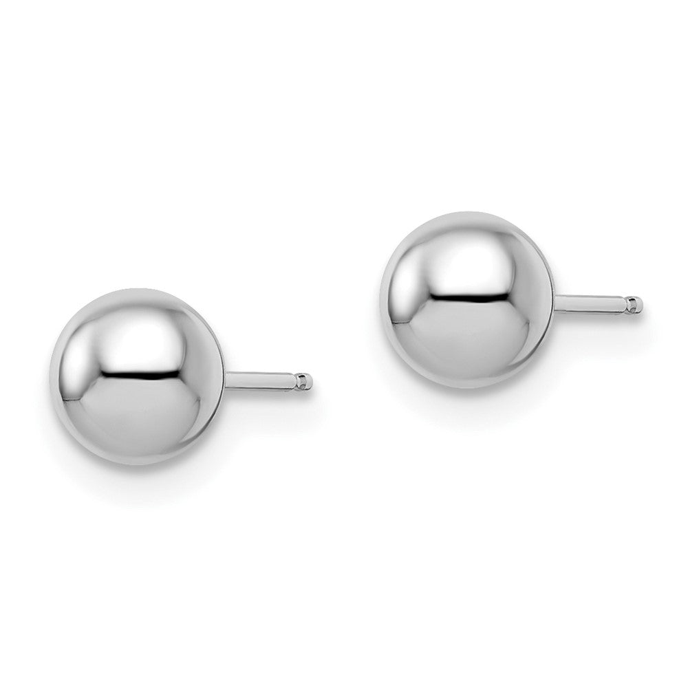 14K White Gold Polished 6mm Ball Post Earrings