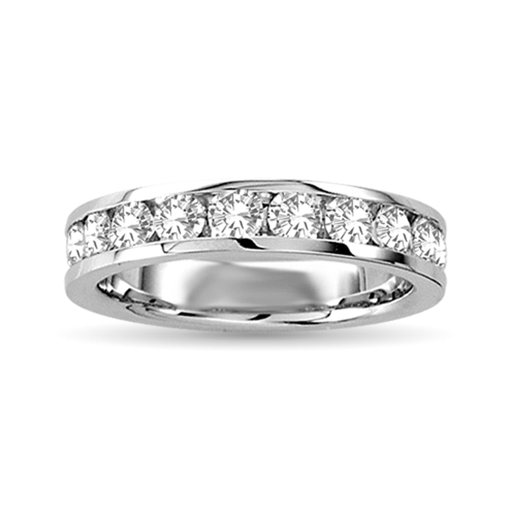Diamond Machine Band 1/4 Ct Tw Round-Cut 10K White Gold