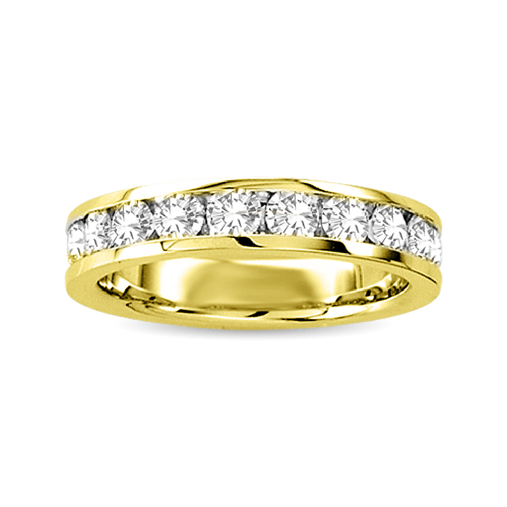 Diamond Machine Band 1/4 Ct Tw Round-Cut 10K Yellow Gold
