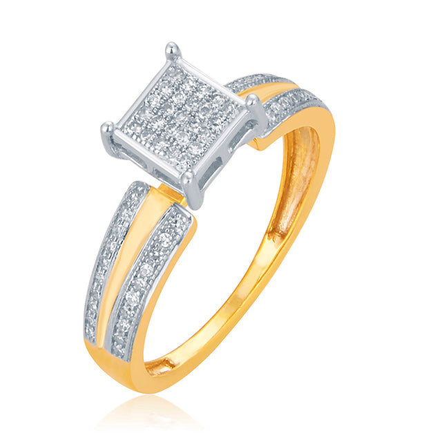 10K Yellow 0.19-0.20Ct D-Ladies Micropave Rings