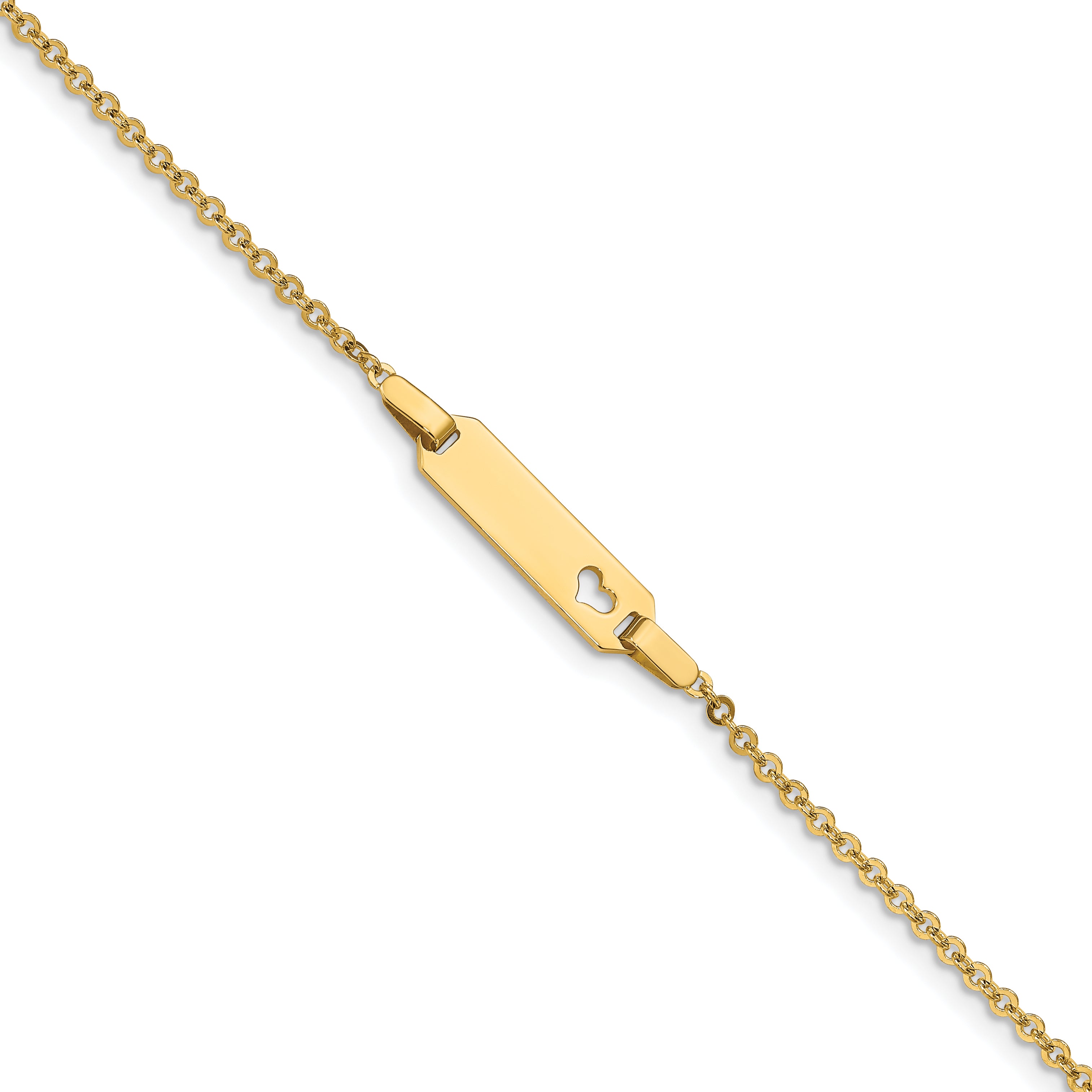 14K Children'S Heart Id Bracelet