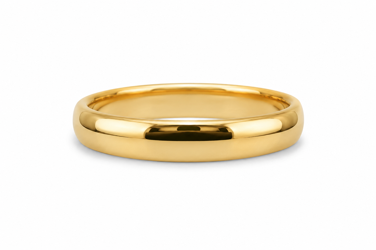 14KT Yellow Gold 4 MM Plain Wedding Band