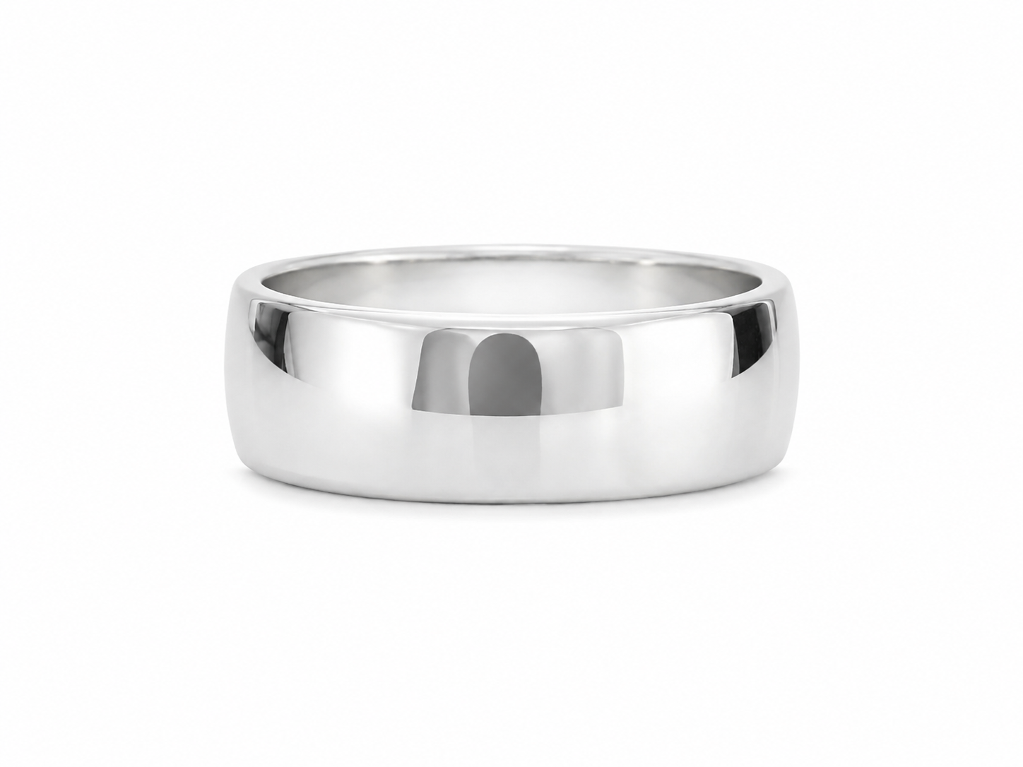 10KT White Gold 7 MM Plain Wedding Band