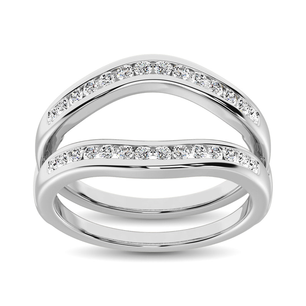 10K White Gold 1/3 Ct.Tw.Diamond Guard Ring