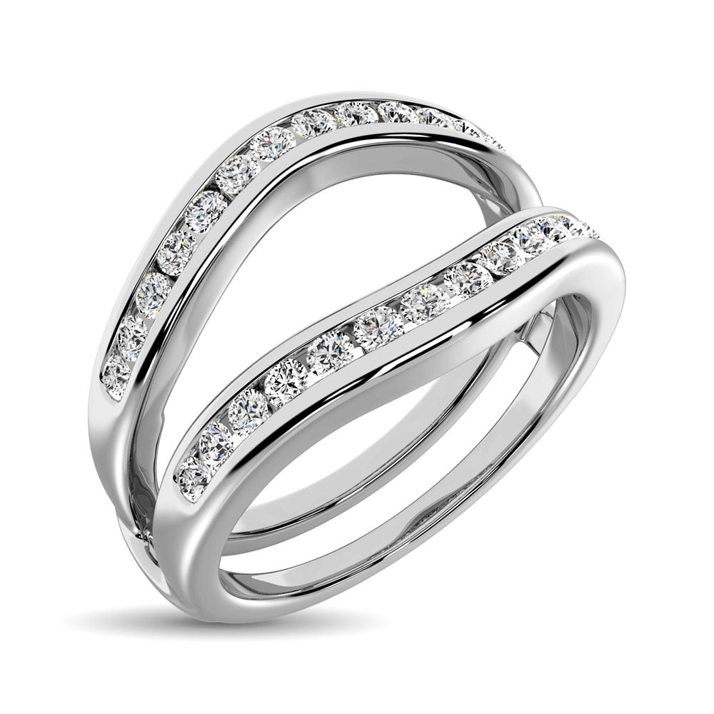 10K White Gold 1/3 Ct.Tw.Diamond Guard Ring