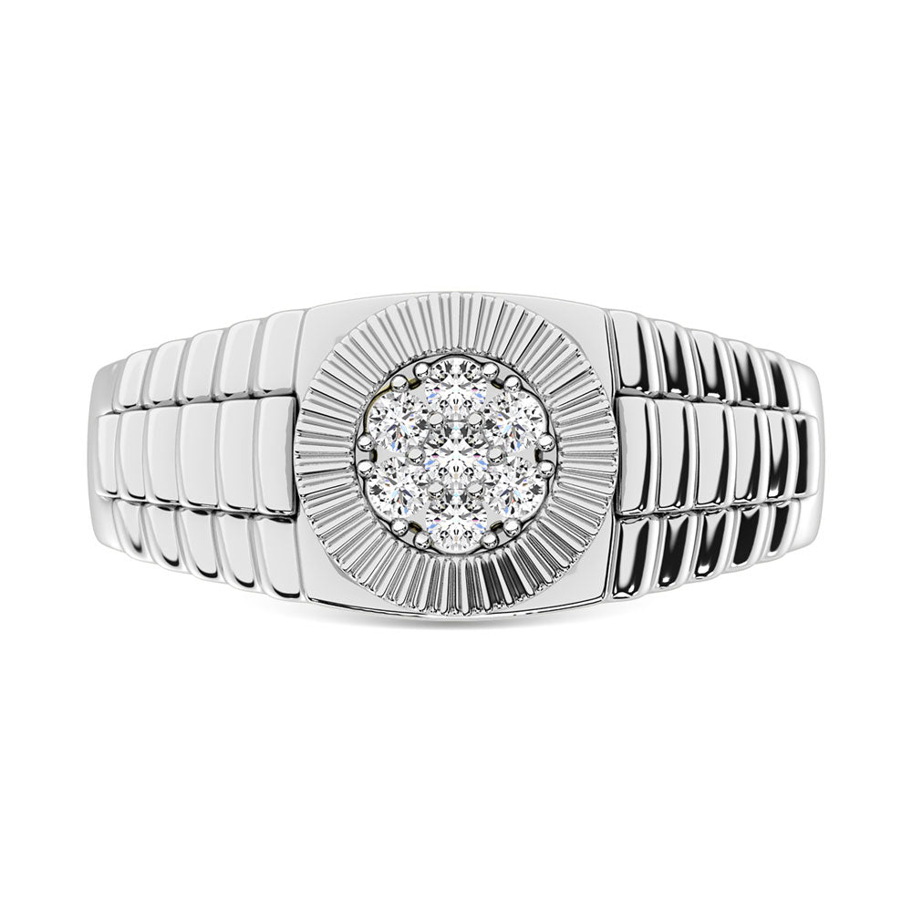 Diamond 1/4 Ct.Tw. Mens Fashion Ring In 10K White Gold