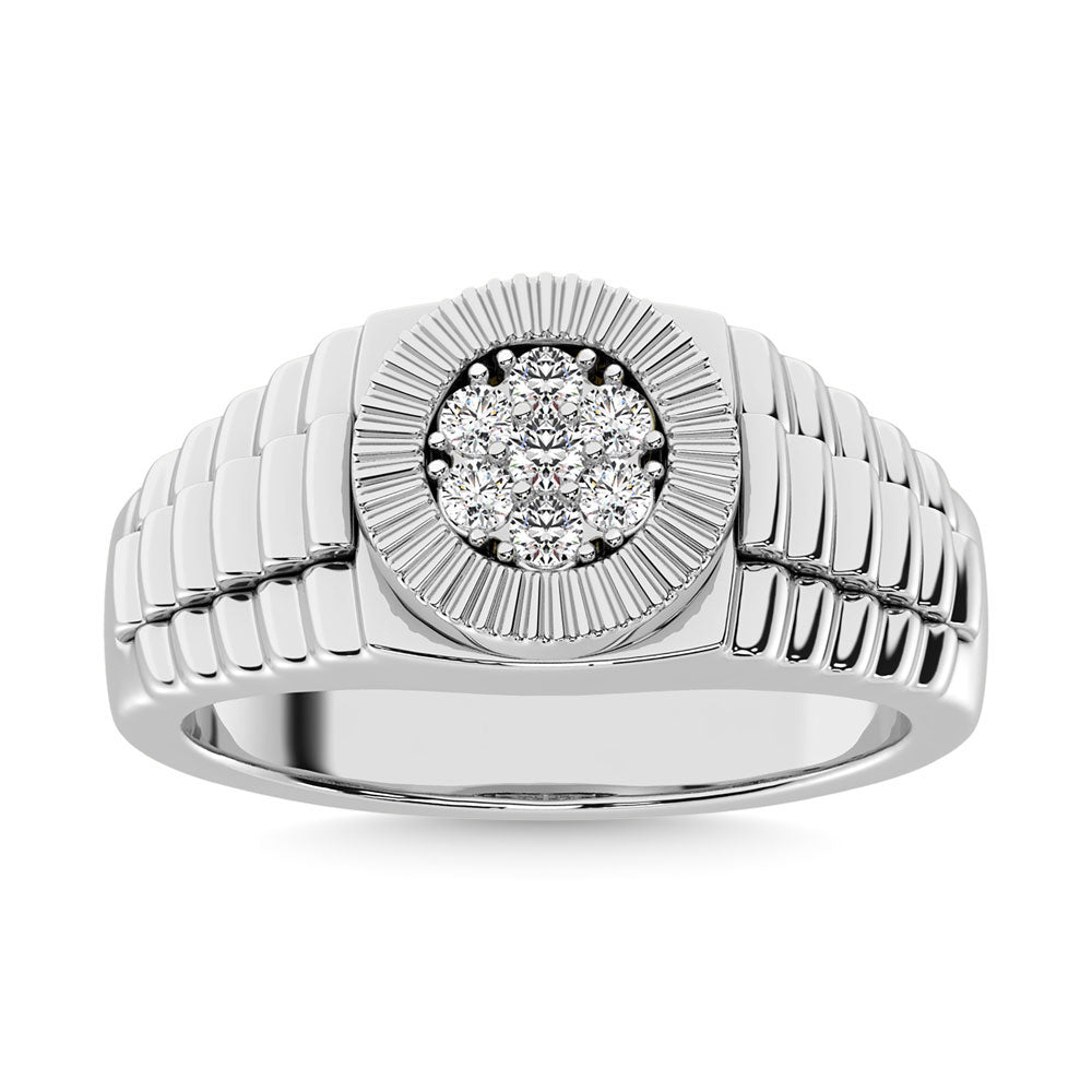 Diamond 1/2 Ct.Tw. Mens Rolex Ring in 14K White Gold