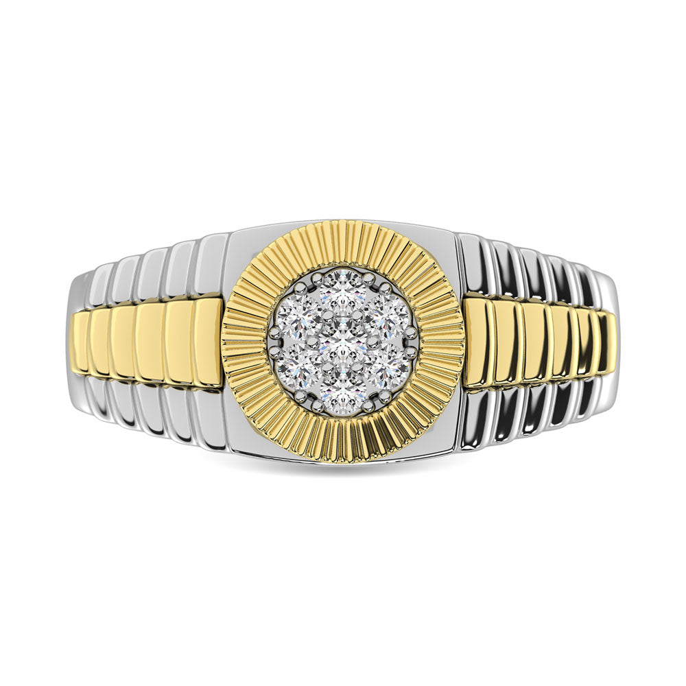 Diamond 1/2 Ct.Tw. Mens Fashion Ring In 10K Two Tone Gold