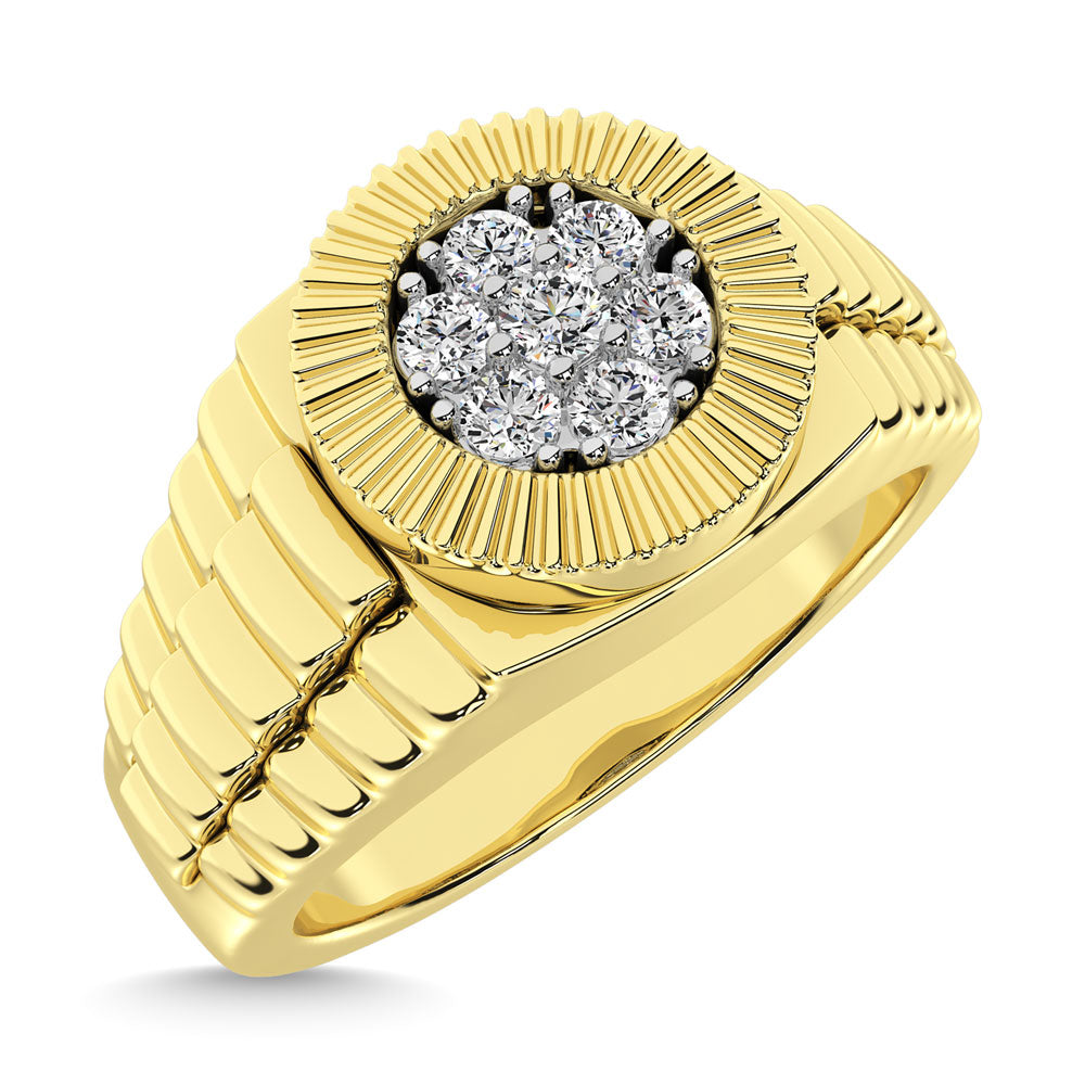 Diamond 1/2 Ct.Tw. Mens Fashion Ring in 10K Yellow Gold