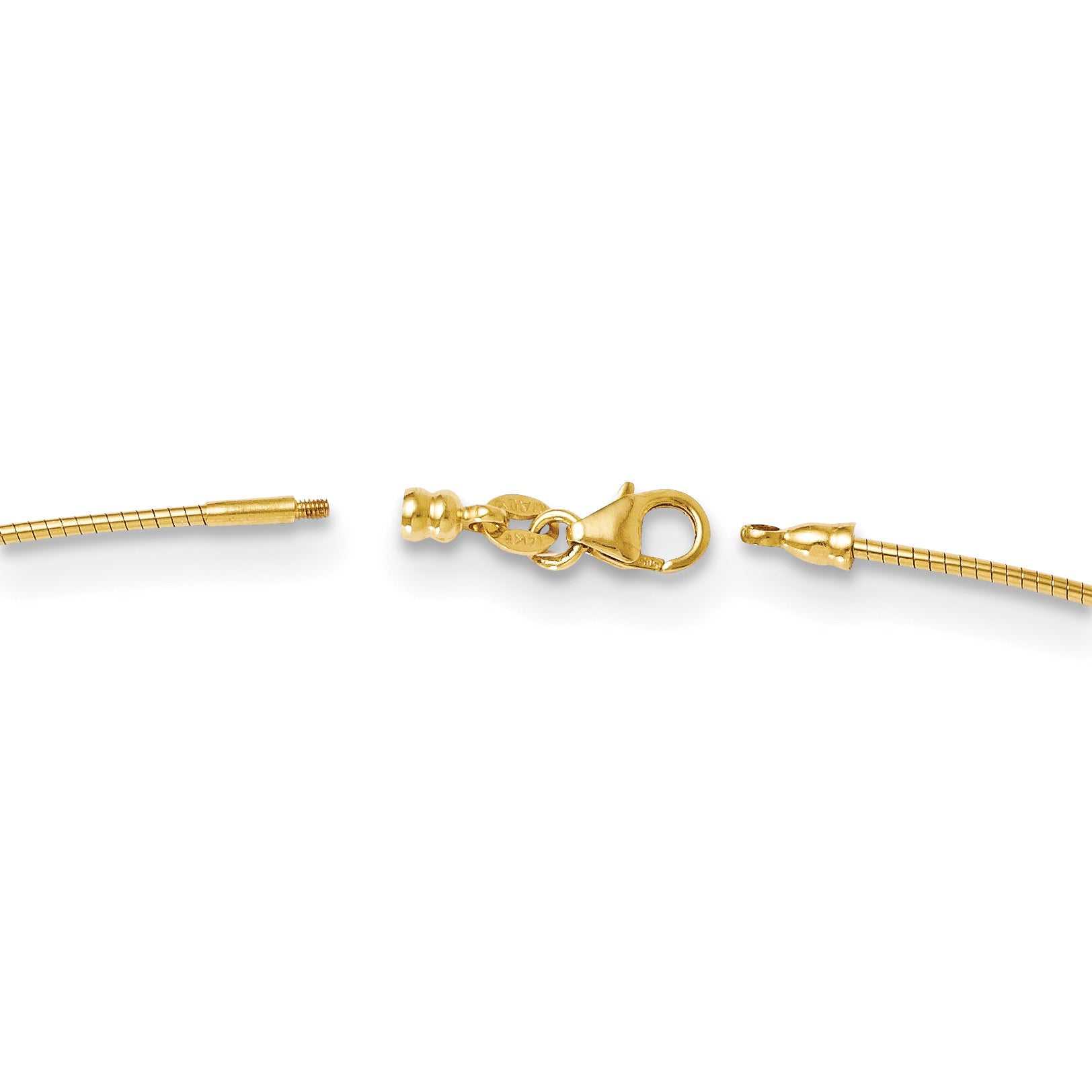 14K 1.2mm Omega Necklace Detachable clasp Omega Necklace