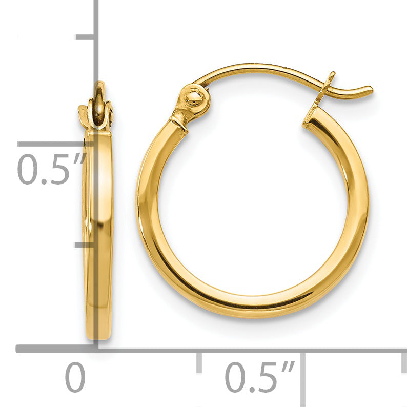 14K Polished Hoop Earrings
