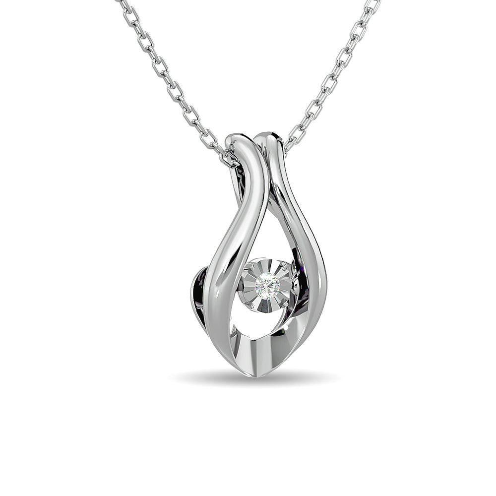 Diamond 1/50 Ct Tw Fashion Pendant In Sterling Silver