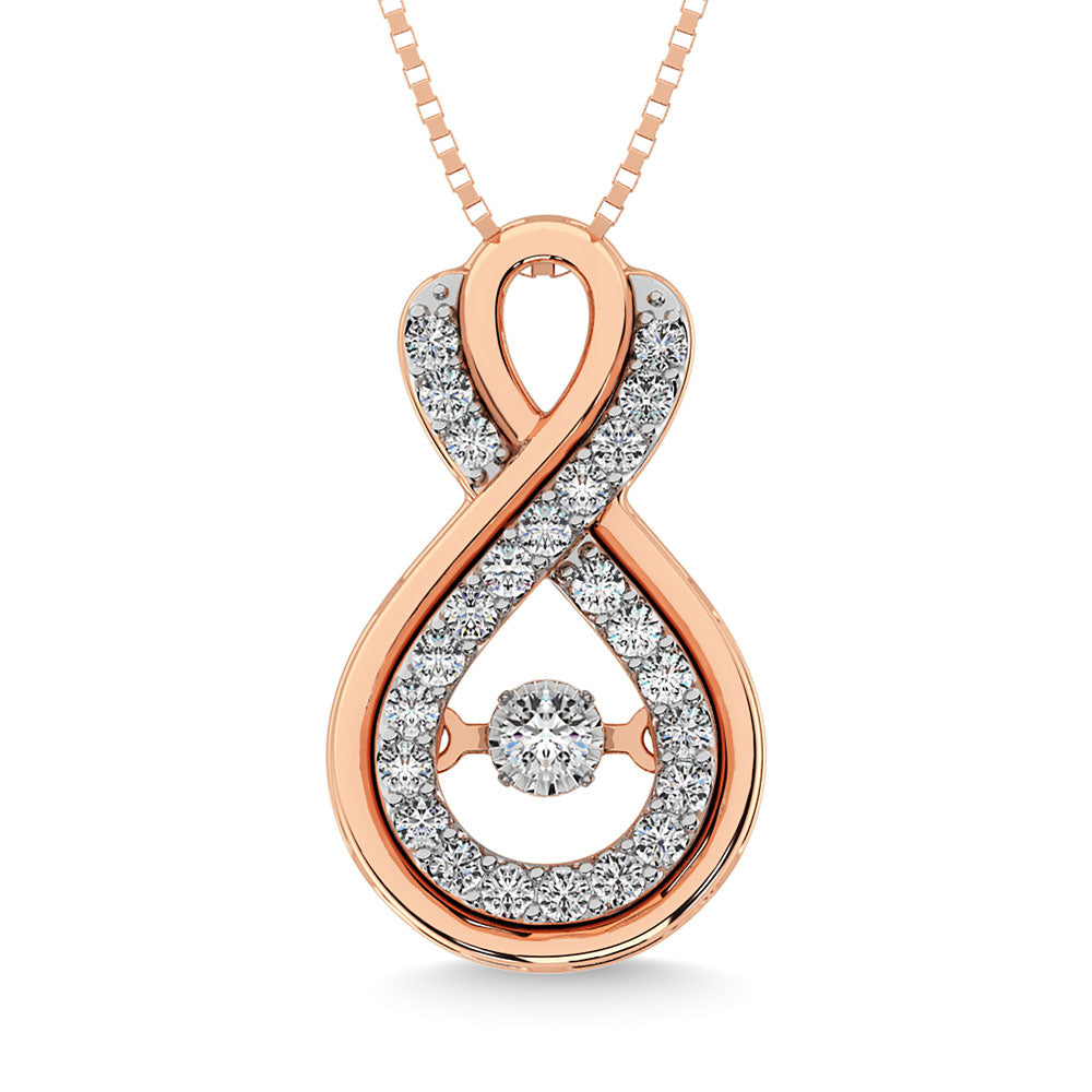 Diamond 1/5 Ct.Tw. Infinity Pendant In 10K Rose Gold