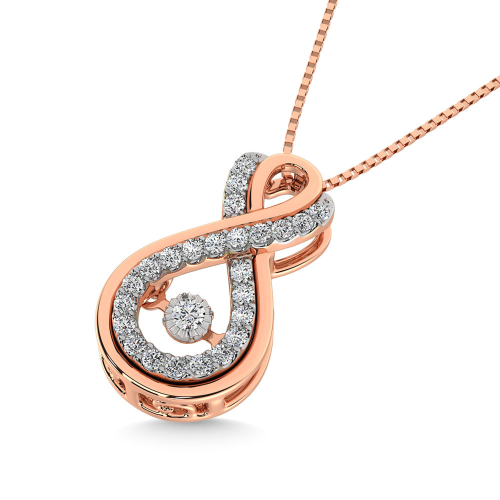 Diamond 1/5 Ct.Tw. Infinity Pendant in 10K Rose Gold