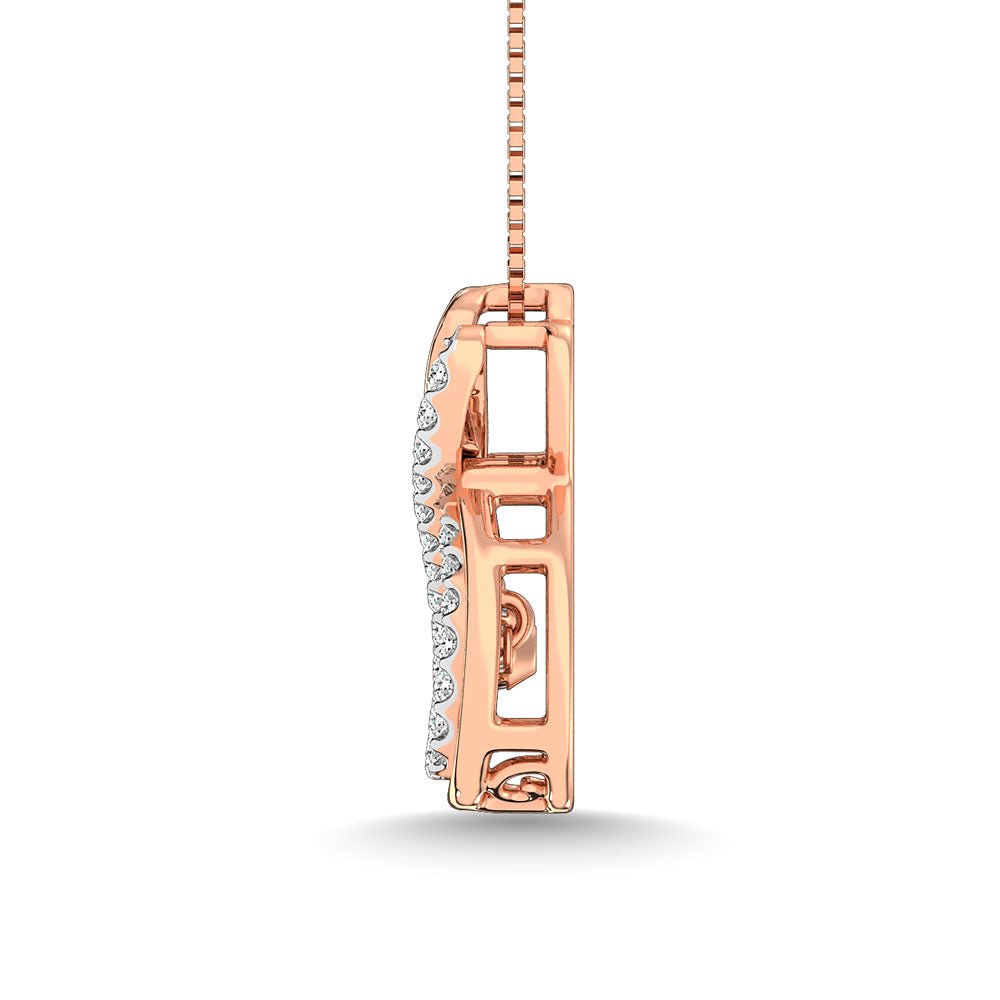 Diamond 1/5 Ct.Tw. Infinity Pendant In 10K Rose Gold