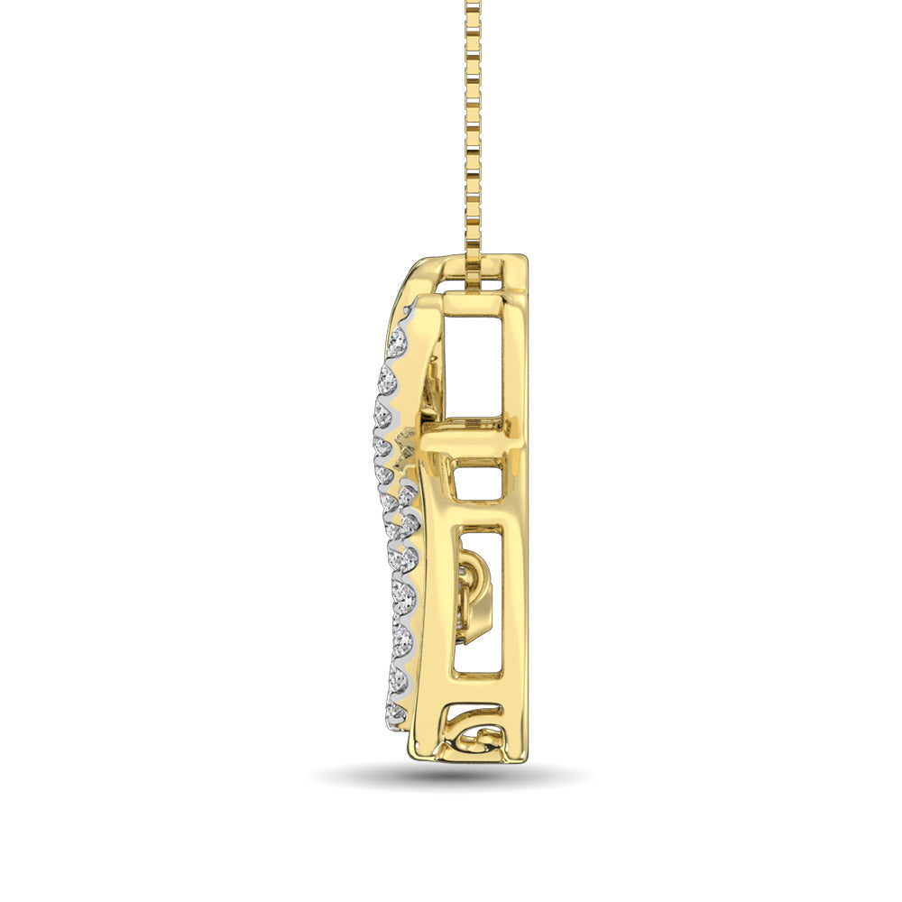 14K Yellow Gold 1/5 Ctw Diamond Infinity Pendant
