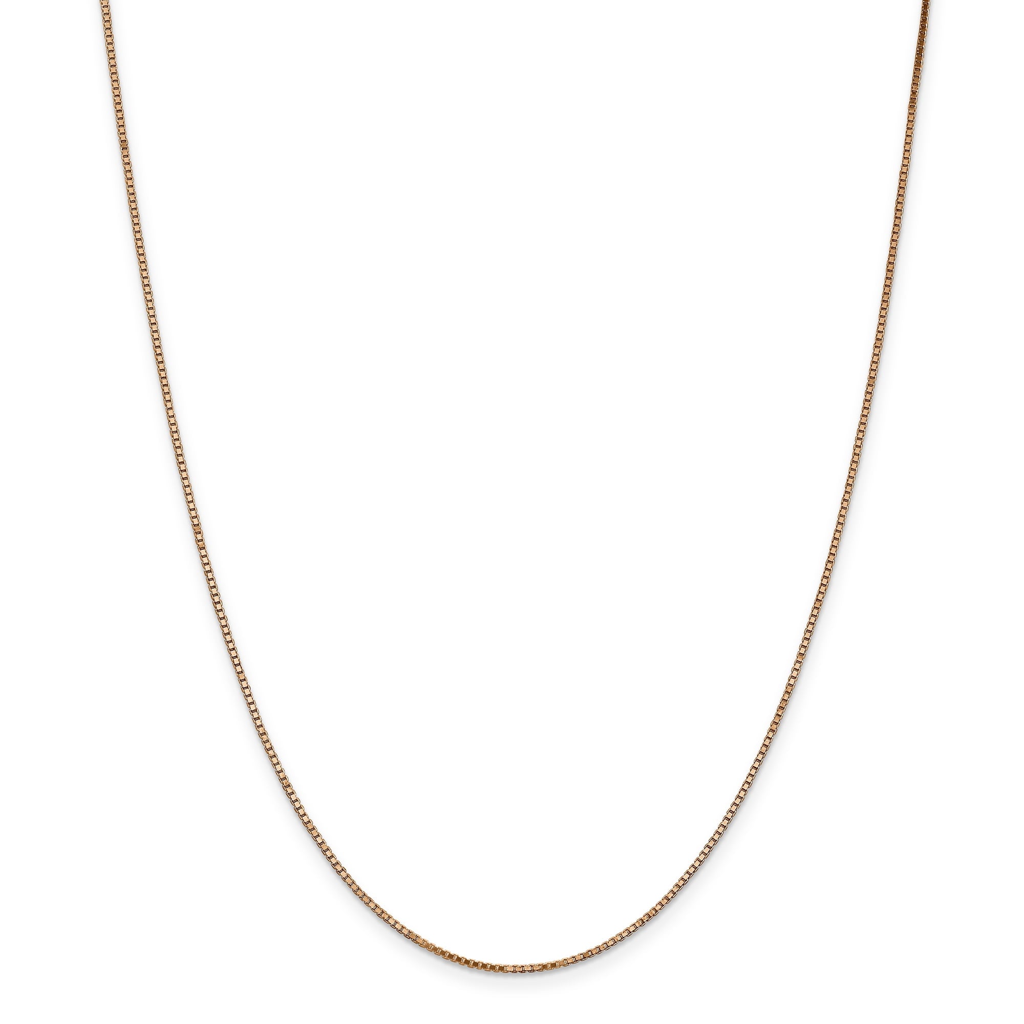 14K Rose Gold 20 Inch 1.10Mm Box Link With Lobster Clasp Chain