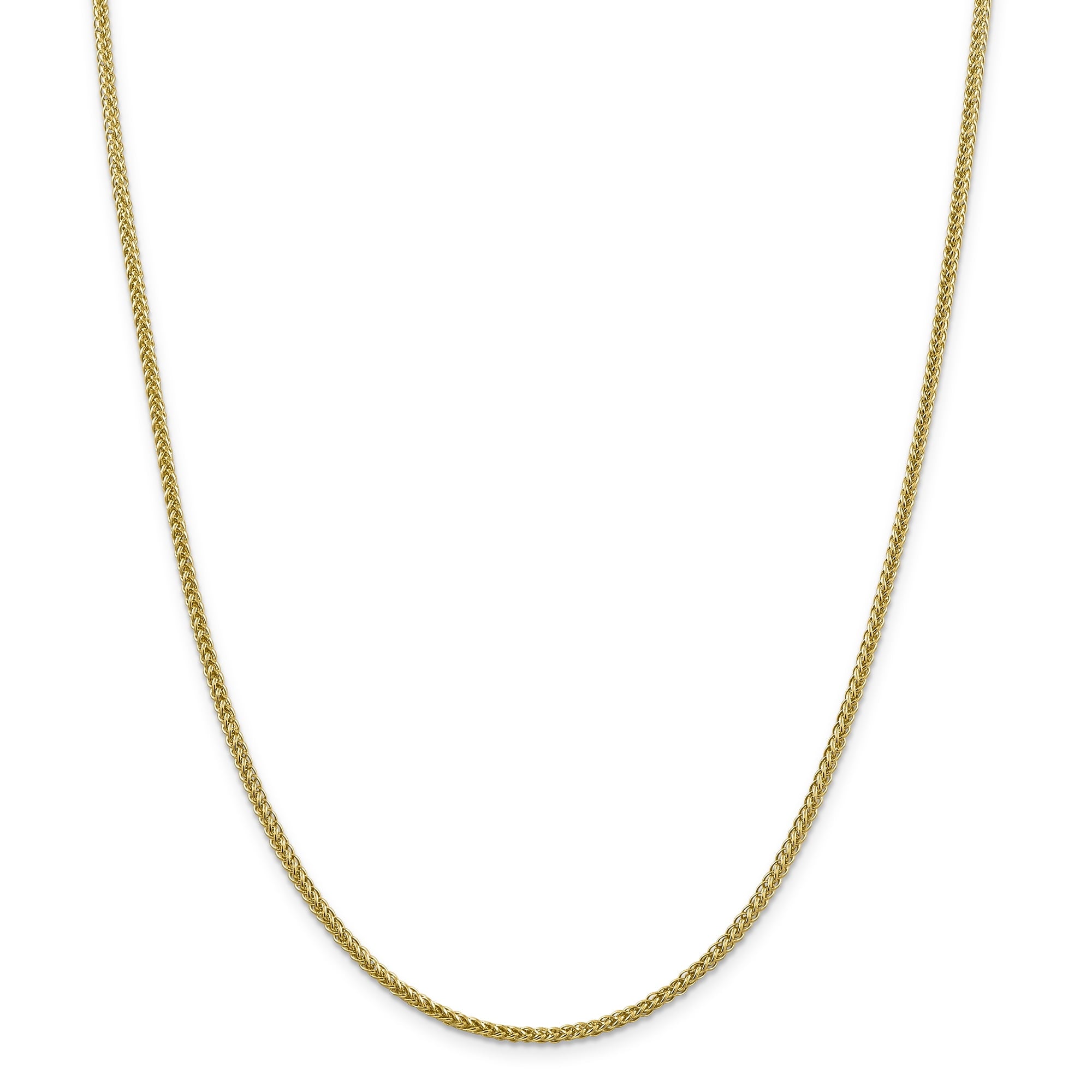 14K 20 Inch 2.35Mm Semi-Solid 3-Wire Wheat With Lobster Clasp Chain