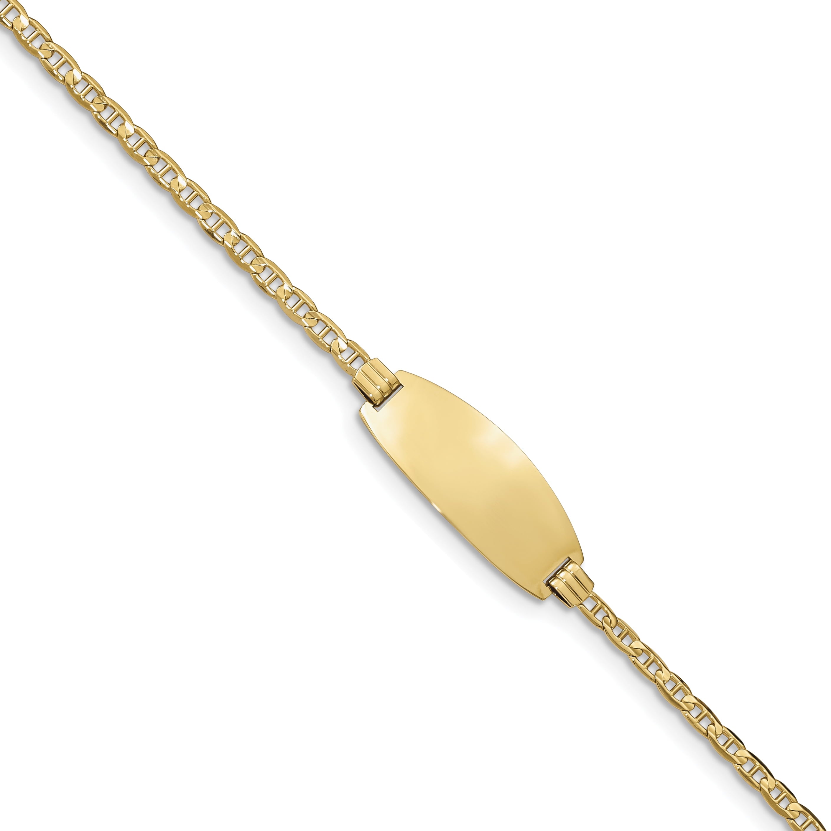 14Ky Oval Anchor Id Bracelet