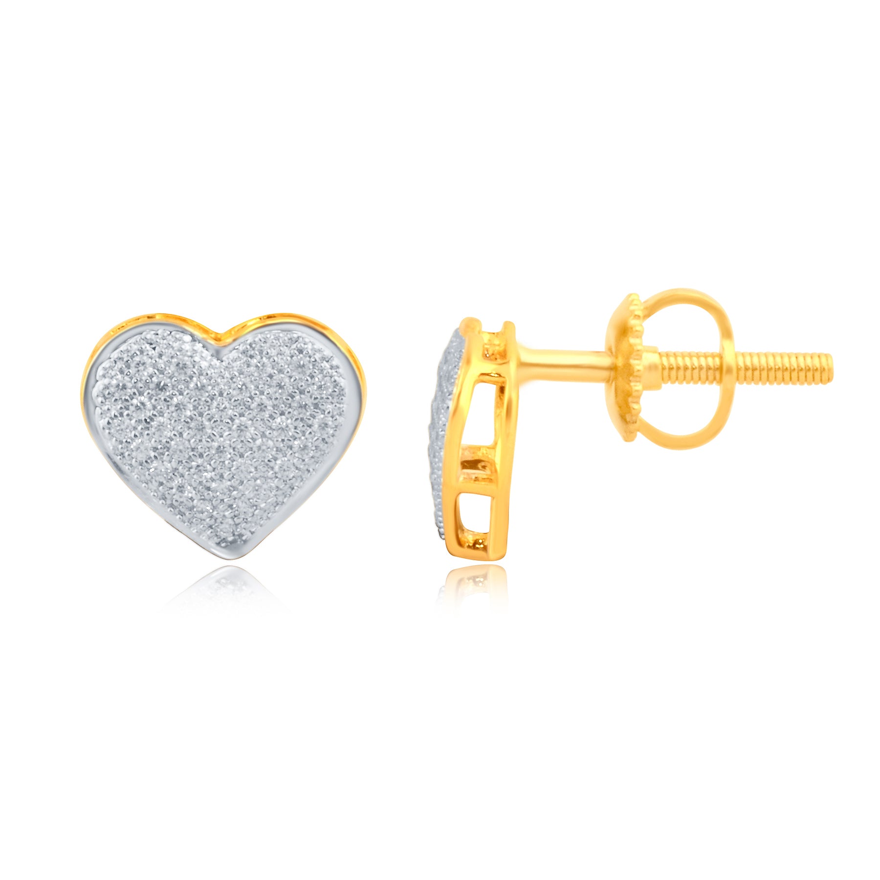 10K Yellowspl Price 0.20Ct D- Heart Earrings