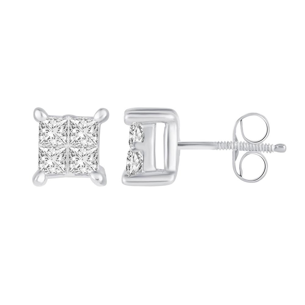 14K White Gold Magnifcnet 0.25Ct Diamond Earring