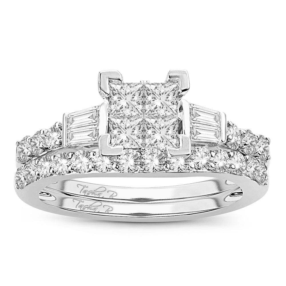 14K White Gold Magnifcnet 1.50Ct Diamond Bridal Ring