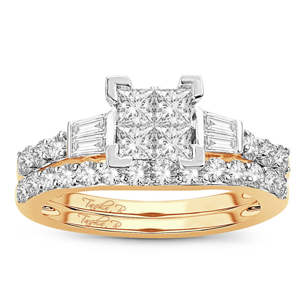 14K Yellow Gold Dazzling 1.50Ct Diamond Bridal Ring