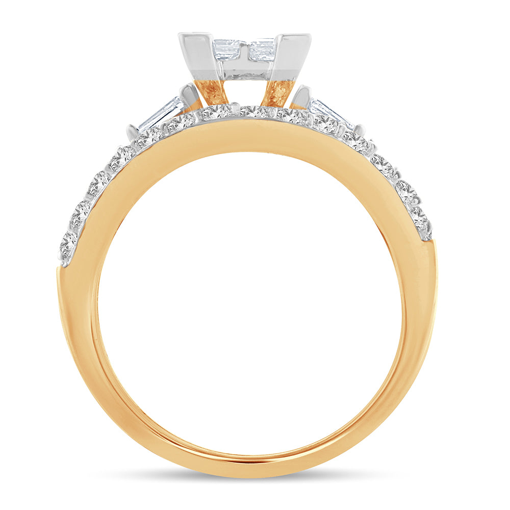 14K Yellow Gold Dazzling 1.50Ct Diamond Bridal Ring