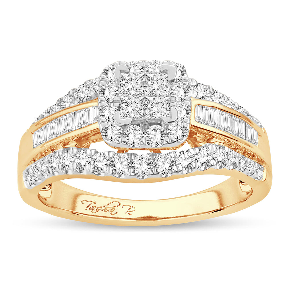 14K Yellow Gold Magnifcnet 2.00Ct Pr/Ct Diamond Bridal Ring