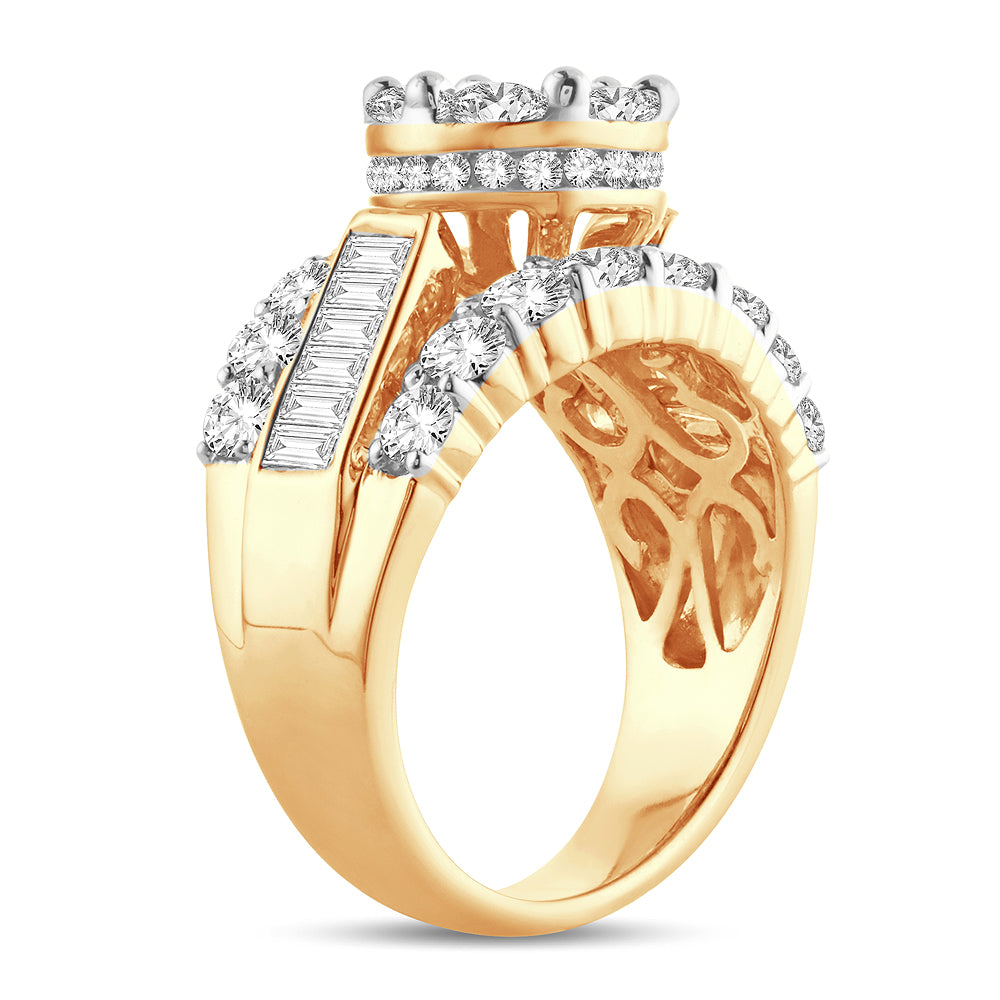 14K Yellow Gold Elegant 3.00Ct Diamond Ring