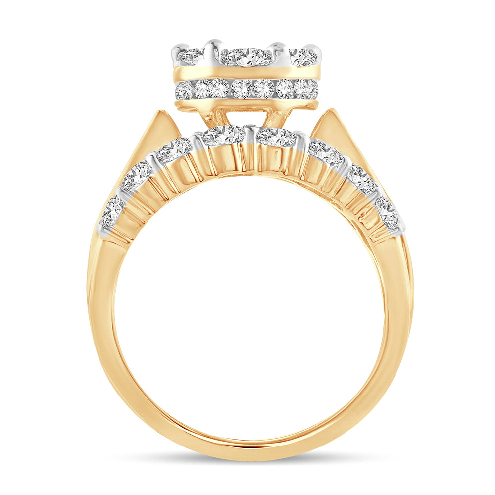 14K Yellow Gold Elegant 3.00Ct Diamond Ring