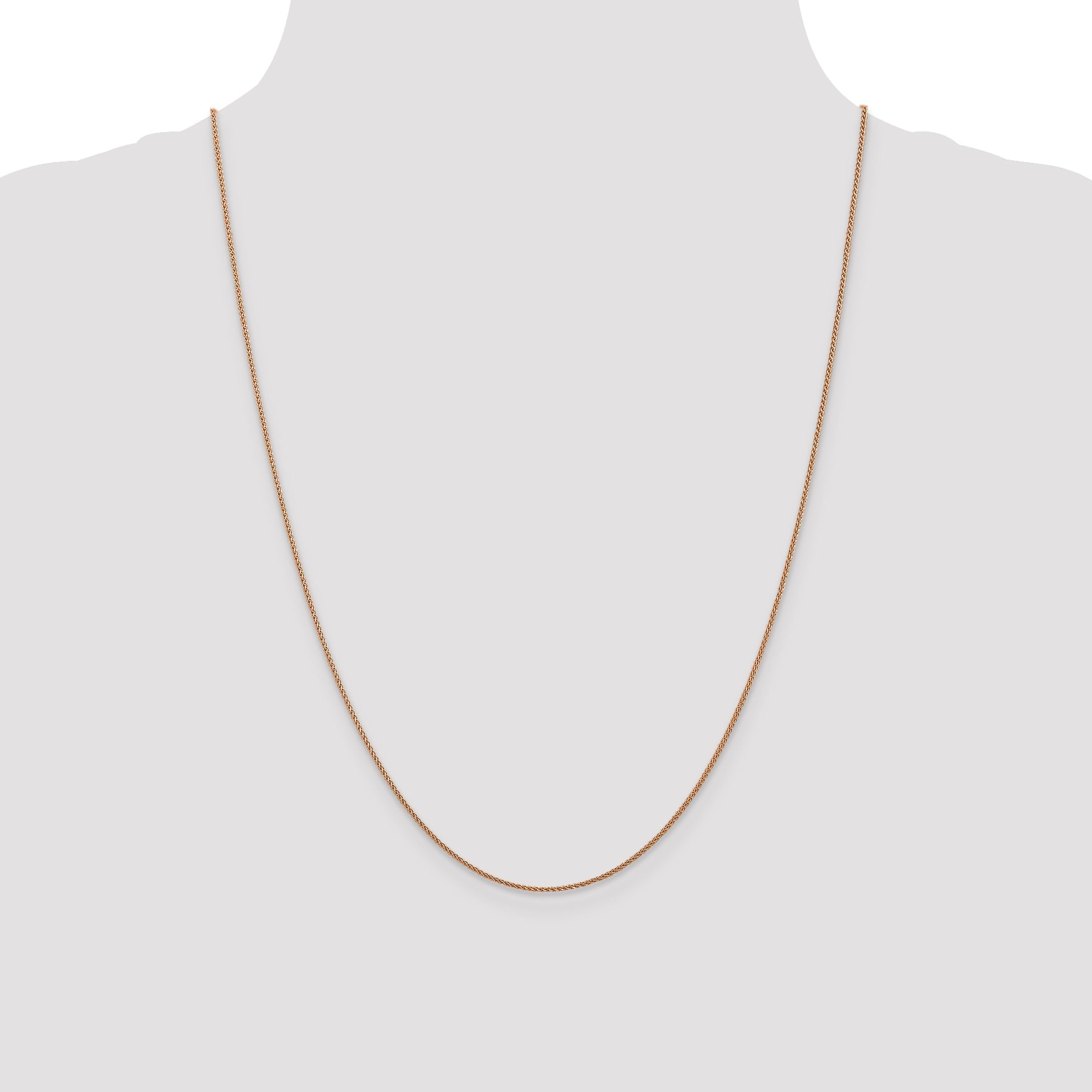 14K Rose Gold 1.0mm Spiga Chain